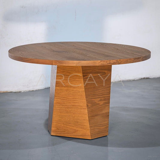 Solid Wood Round Table Customizable - main