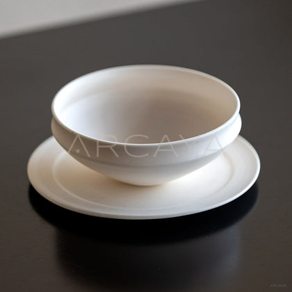 Amu Collab Plain White Shallow Plate - main