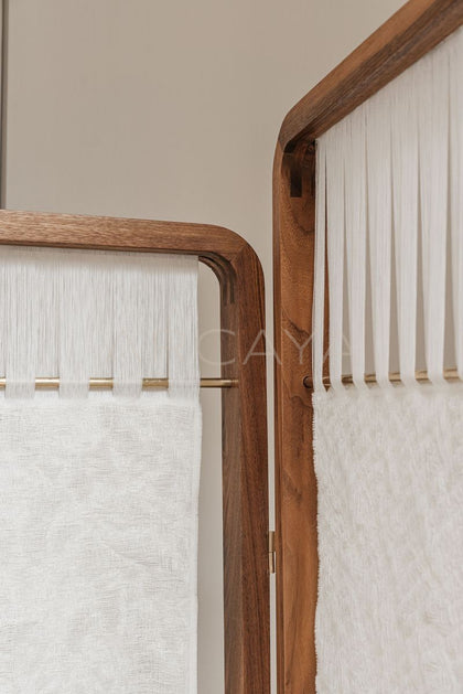 Mid Century Gauze Texture Folding Screen - scene