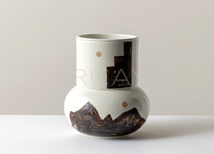 Hand Painted Ceramic Vase Entryway - scene