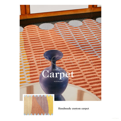 Colorful Linear Woven Rug Dsm P016 F - scene