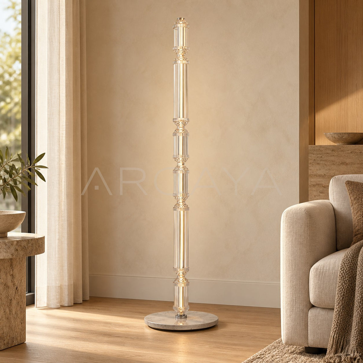 Clear Bamboo Joint Floor Lamp 96336 - main