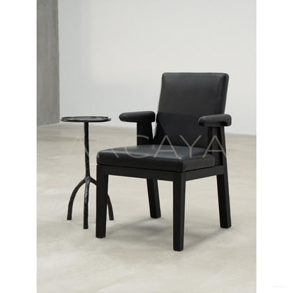 Hector Brushed Wood Grain Dining Chair - scene
