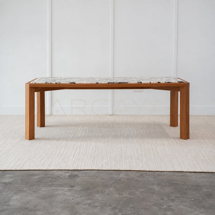 Burmese Teak Stone Table - main
