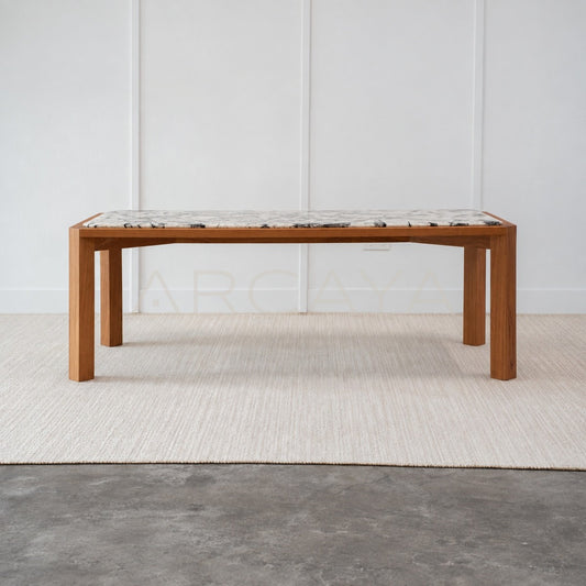 Burmese Teak Stone Table - main