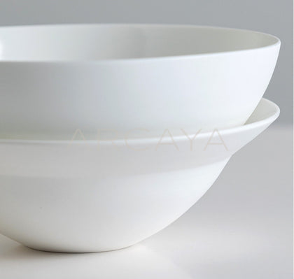 Sunxun Collab White Porcelain Wide Soup Bowl - scene