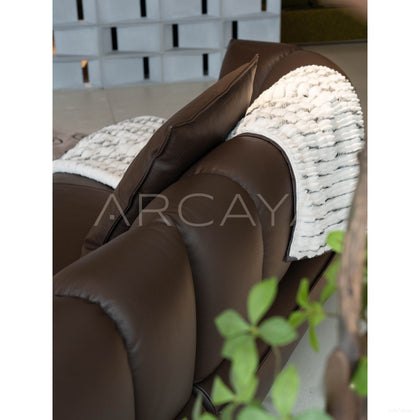 Coffee Bean Leather Sofa - scene