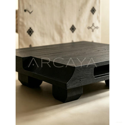 Zhuomu Rustic Wood Coffee Table - scene