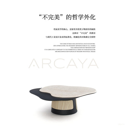 Italian Irregular Cloud Travertine Coffee Table - scene