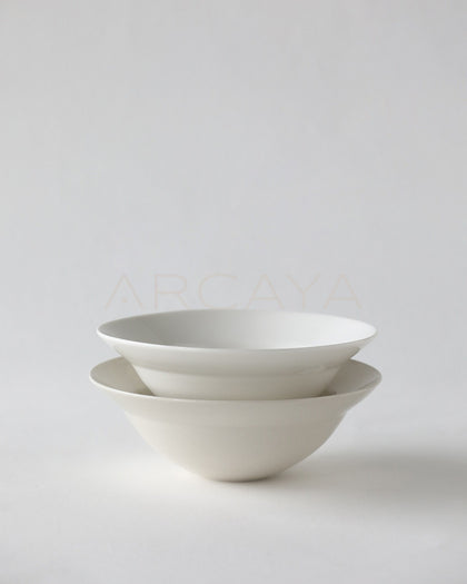 Sunxun Collab Plain White Porcelain Flared Bowl - scene