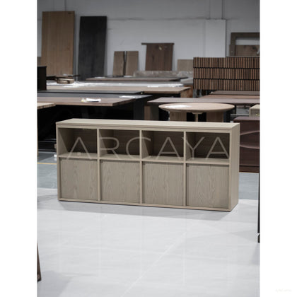 Minimalist Mid Century Solid Wood Storage Cabinet - scene