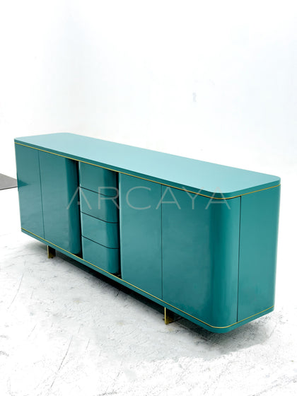 Curved Lacquered Storage Sideboard - scene