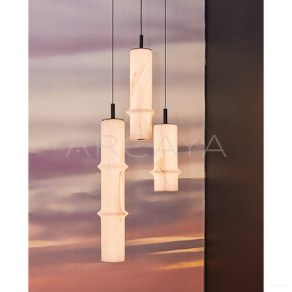 Stone Texture Bamboo Joint Pendant Light 96363 - scene