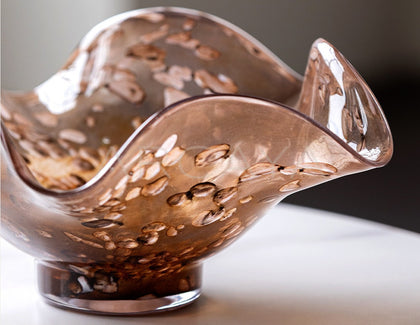 Hand Blown Glass Fruit Bowl - scene