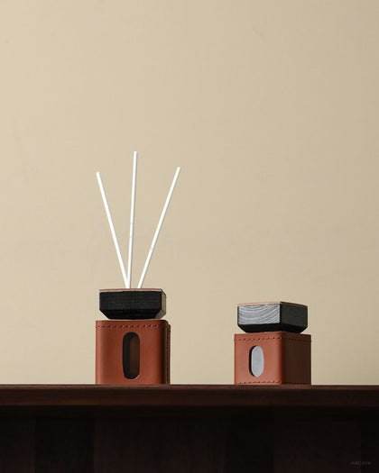Leather Wrapped Reed Diffuser Bottle - scene