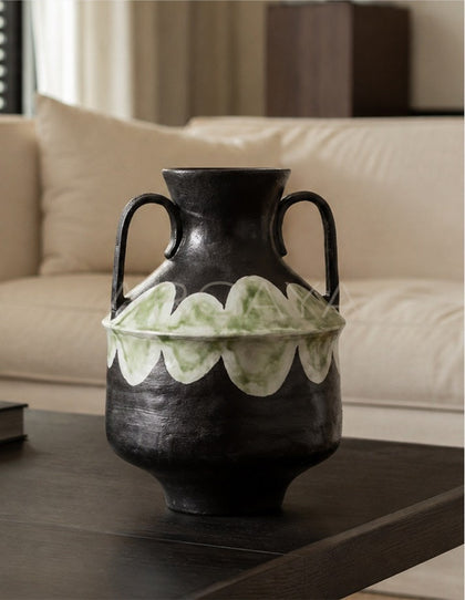 Dadan Double Ear Ceramic Vase Entryway - scene