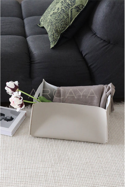 Modern Leather Square Storage Box - scene