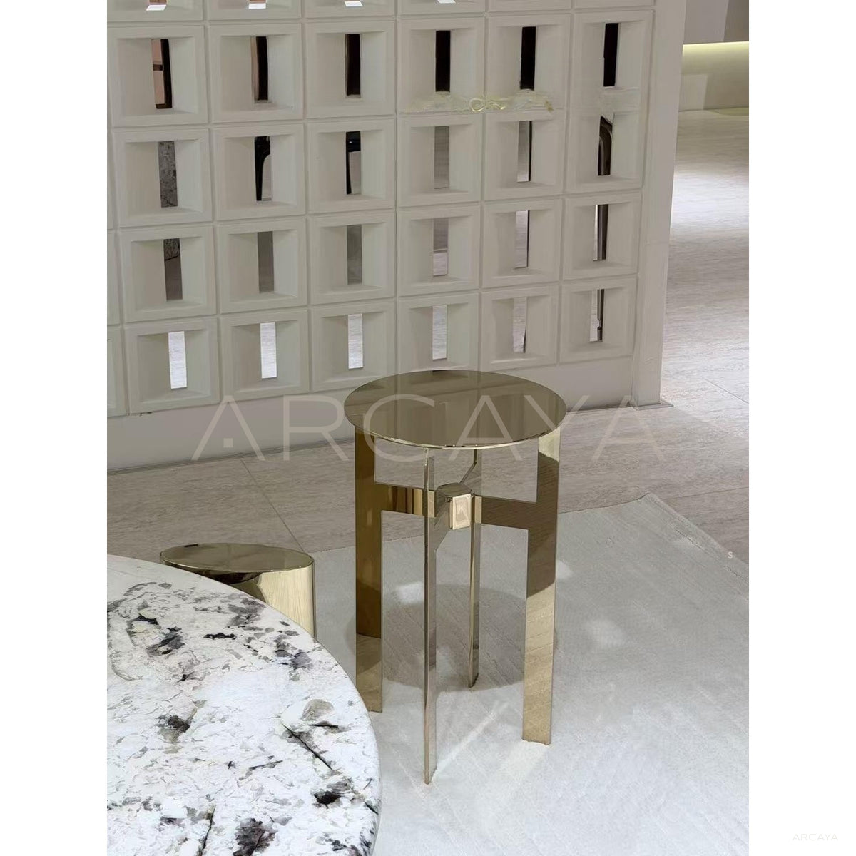Ellis Style Marble Side Table in detail