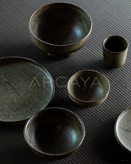 Vintage Textured Ceramic Tableware Set - scene