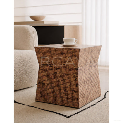 Woven Texture Art Side Table - scene