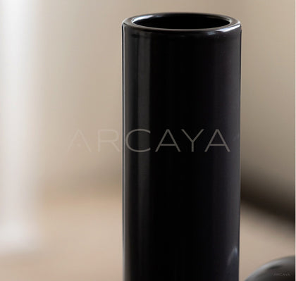 Black Twisted Tube Ceramic Vase - scene