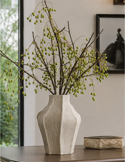 Handmade Irregular Plain White Vase Dining - scene