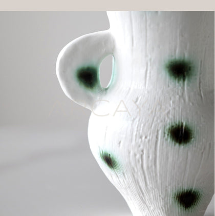 Dadan Green Dot Double Ear Vase - scene