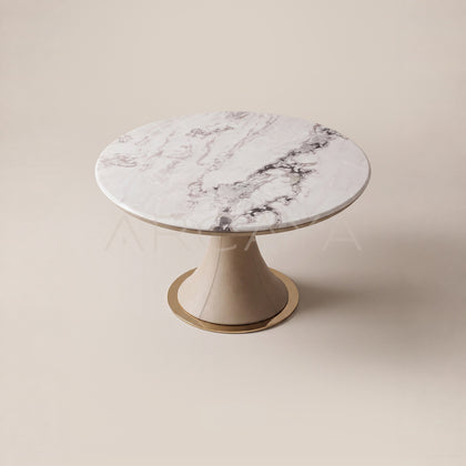 White Stone Trumpet Base Round Table - main