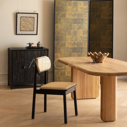 Simple Teak Dining Chair - scene
