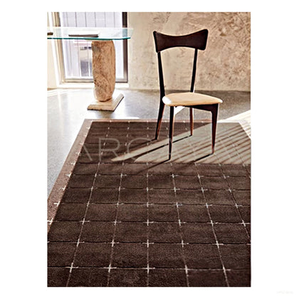 Dark Brown Dot Check Rug Dsm P020 C02 - scene