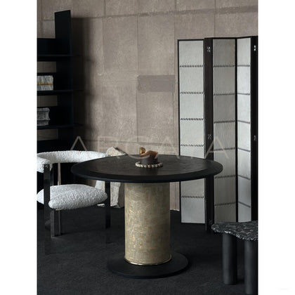 Full Moon Marble Round Dining Table - scene