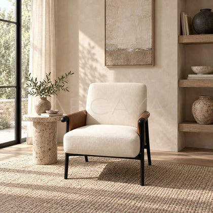Havise Minimalist Two Tone Lounge Chair - scene