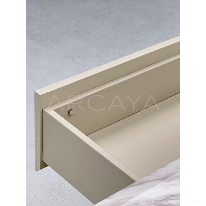 White Sintered Stone Light Grey Lacquer Sideboard - scene