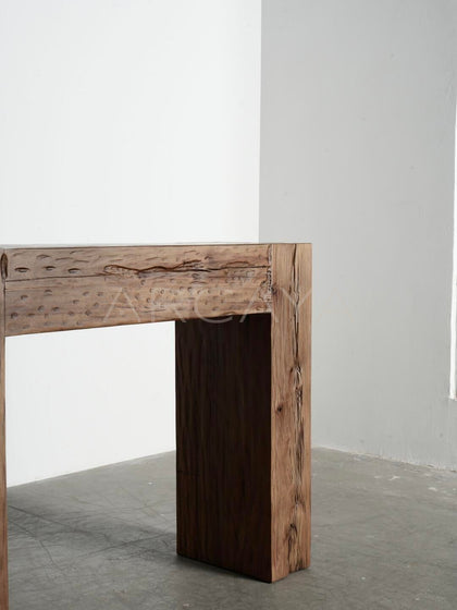 Wabi Sabi Oak Entryway Console - detail