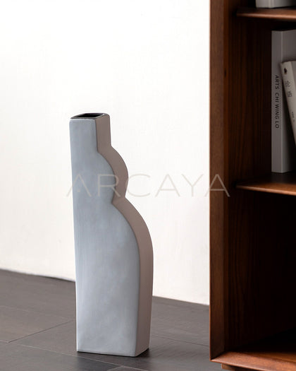 Abstract Curve Matte Ceramic Vase - scene