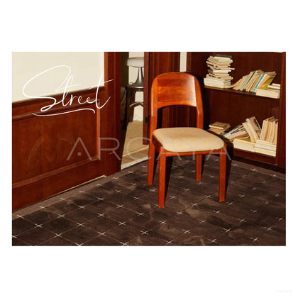 Dark Brown Dot Check Rug Dsm P020 C02 - scene