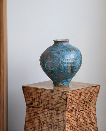 Vintage Wabi Sabi Jingdezhen Tabletop Jar - scene