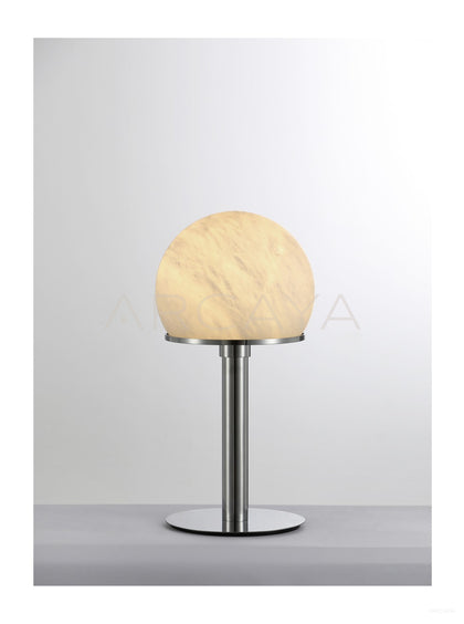 Stone Globe Silver Stem Table Lamp 80513 - scene