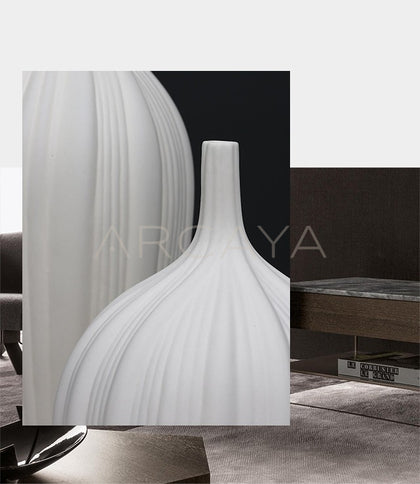 New Chinese Bisque Large White Vase - scene