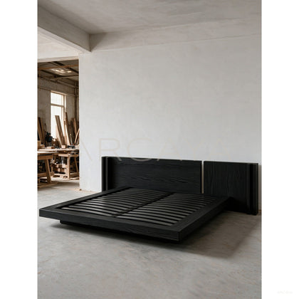 Yamato Minimalist Solid Wood Bed - scene