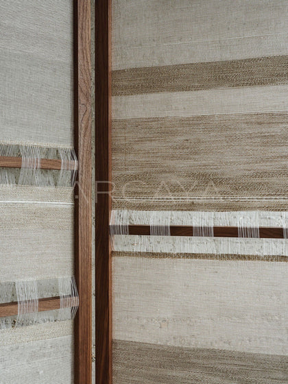 Light French Linen Folding Screen - scene