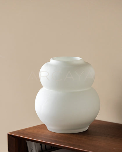 Mist White Frosted Gourd Glass Vase - scene