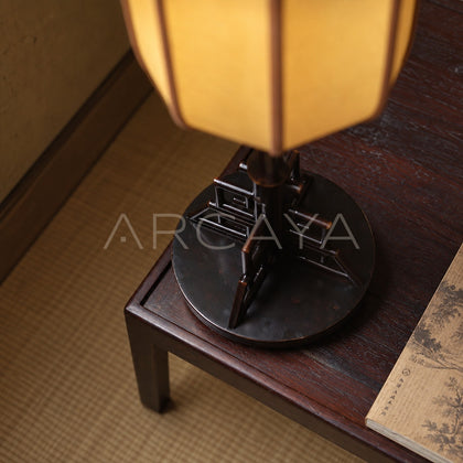 Bamboo Frame Lantern Table Lamp - scene
