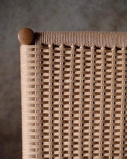 Japanese White Oak Rope Chair - detail