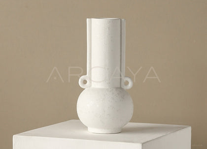 Double Ear Wabi Sabi Ceramic Vase Desktop - scene