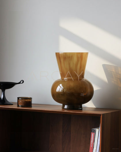 Mid Century Wide Mouth Glass Vase - scene