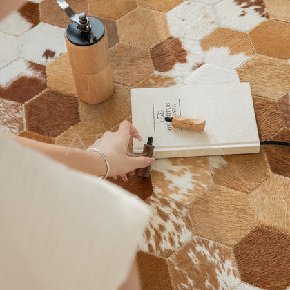 Stain Resistant Cowhide Rug - scene