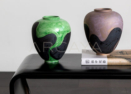 Hand Painted Blurred Ceramic Vase - scene