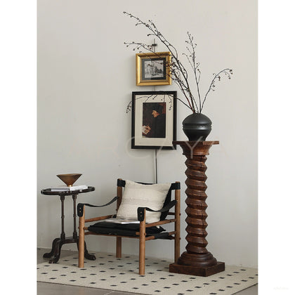 Vintage Spiral Solid Wood Base — Display Pedestals - scene