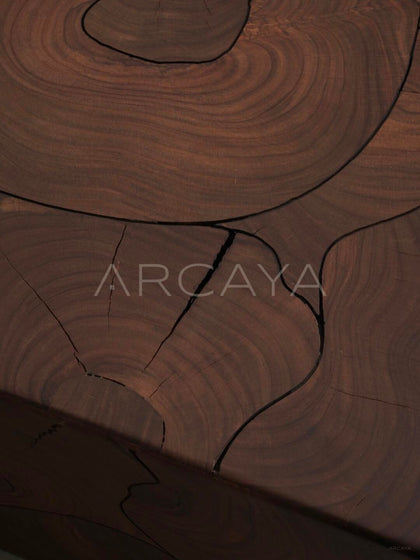 Wood Grain Patchwork Art Side Table - detail